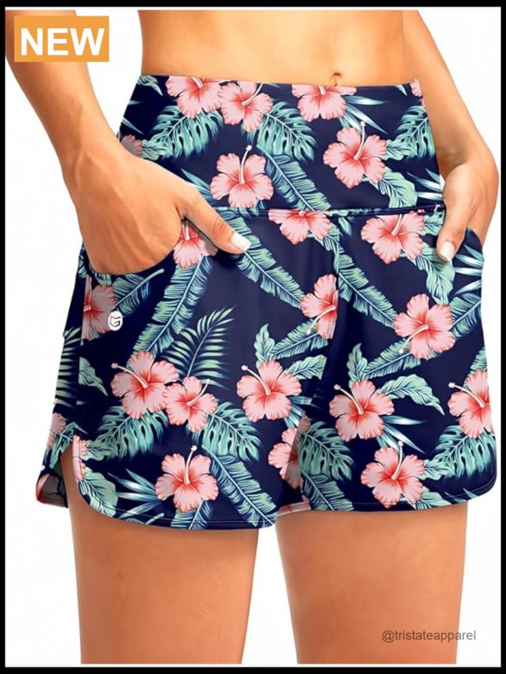 High Waisted Swim Board Shorts with Pockets Liner Quick Dry Swimsuit Bottoms